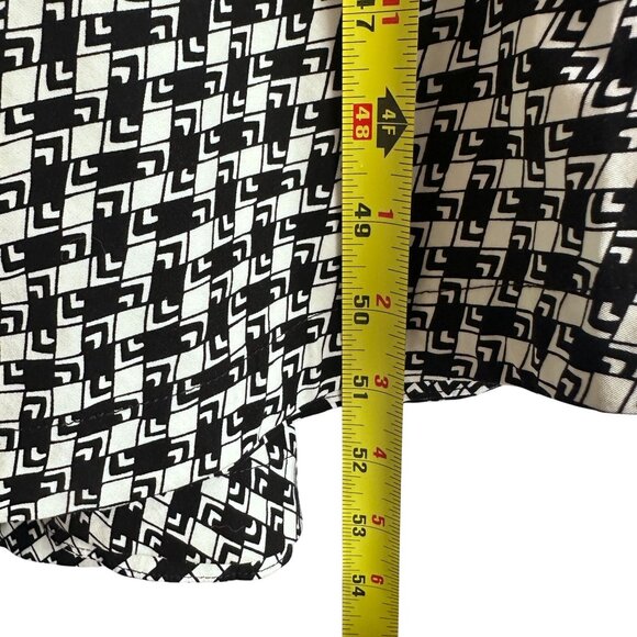 Anthropologie Ariana Asymmetrical Ruffle-Hem Dress  Black & White Size L NWT - Picture 14 of 14